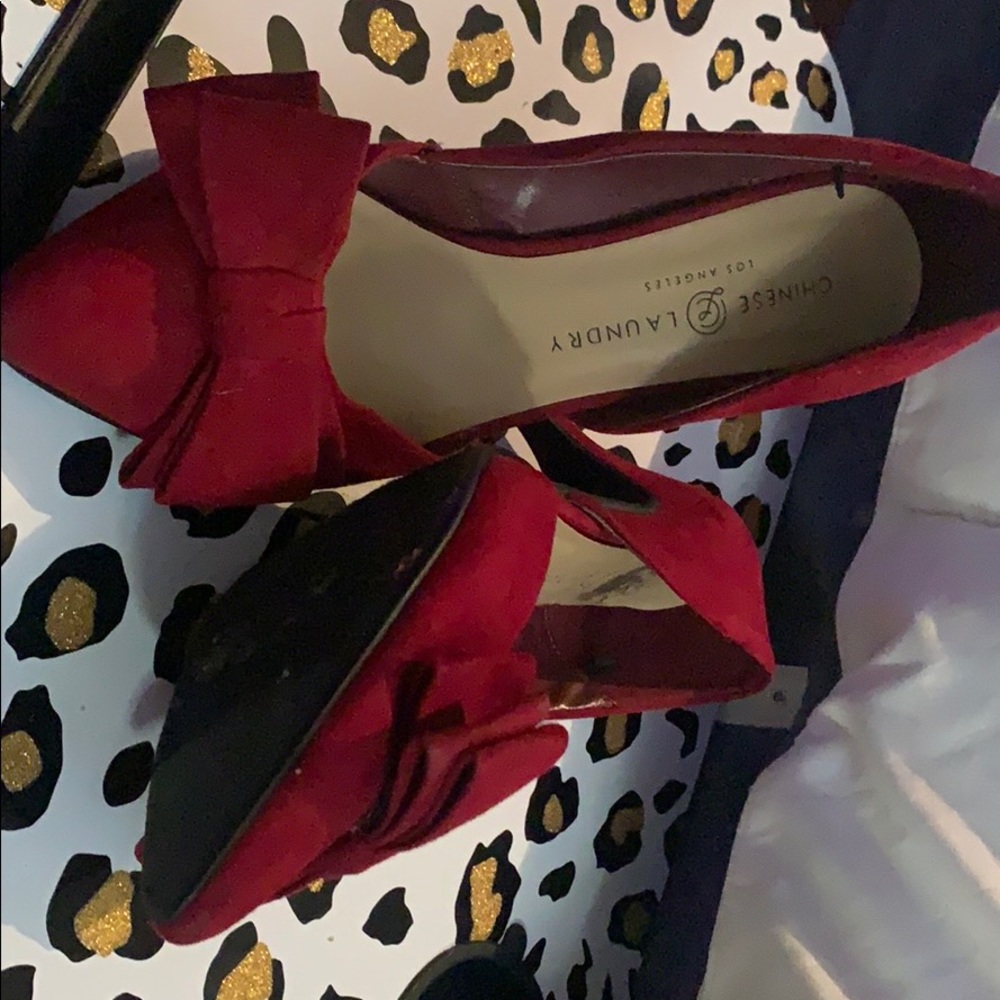Chinese Laundry red suede heels